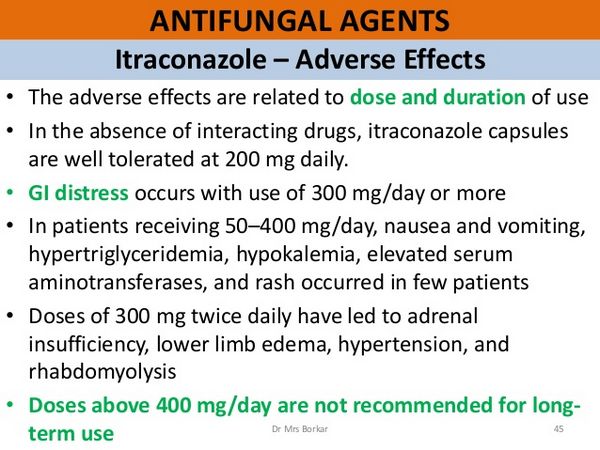 Efectos gastrointestinales de Sporanox